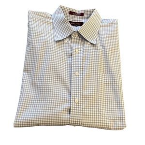 ** HP ** EUC Nordstrom smartcare dress shirt in blue and white check. 18-35.